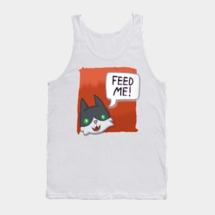 Feed Me! [Tuxedo Cat With A Red Background] Tank Top